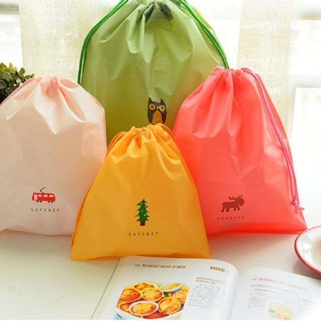 (주)현성글로벌 복주머니 비닐 파우치 다용도 에코백 가벼운가방 중형