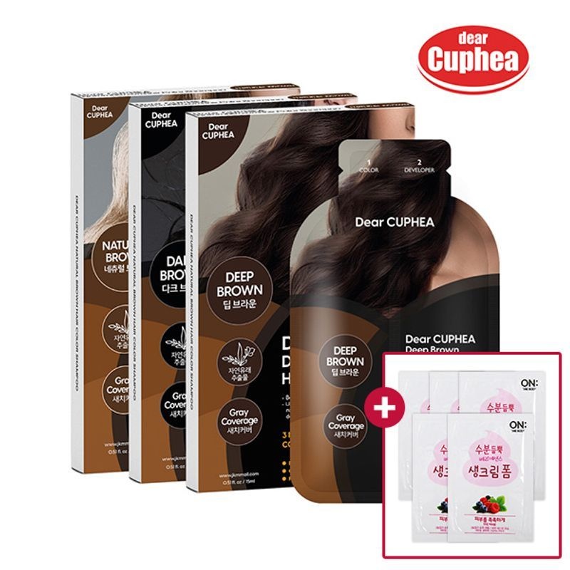 디어 쿠페아 3in1 헤어 컬러 샴푸 간편 염색약 3종 브라운 새치커버