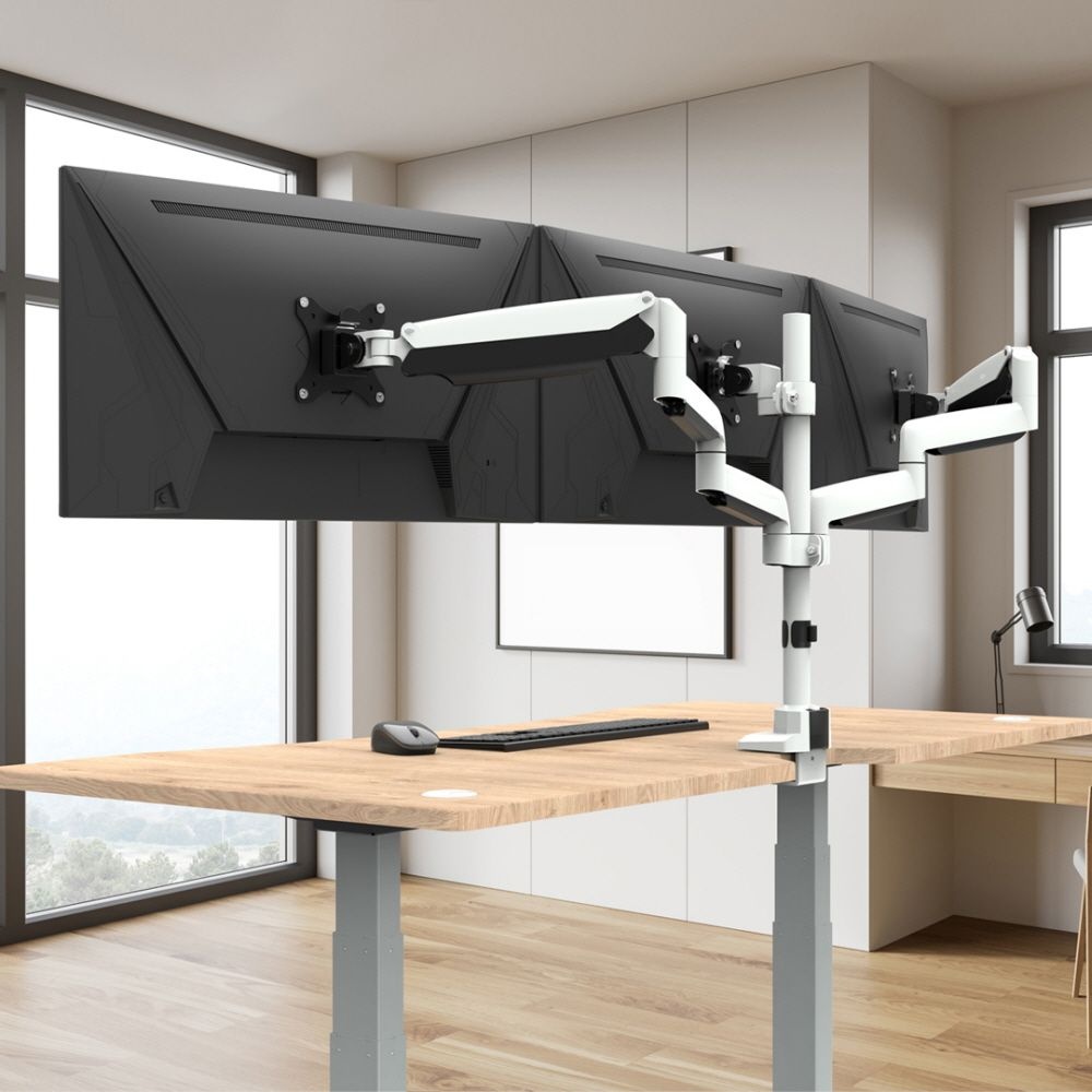 카멜마운트 트리플 벽면 밀착형 상하 거치대 모니터암 CMA2TW 화이트