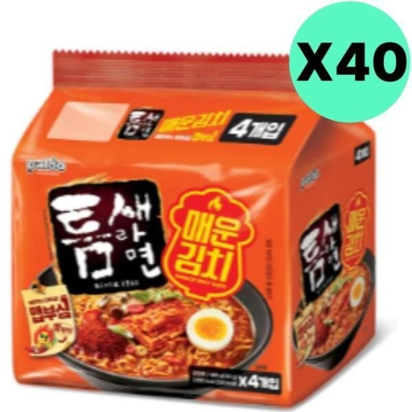팔도 [셀러허브 식품] 팔도 틈새라면 매운김치 봉지라면 멀티 4입 X40 대량