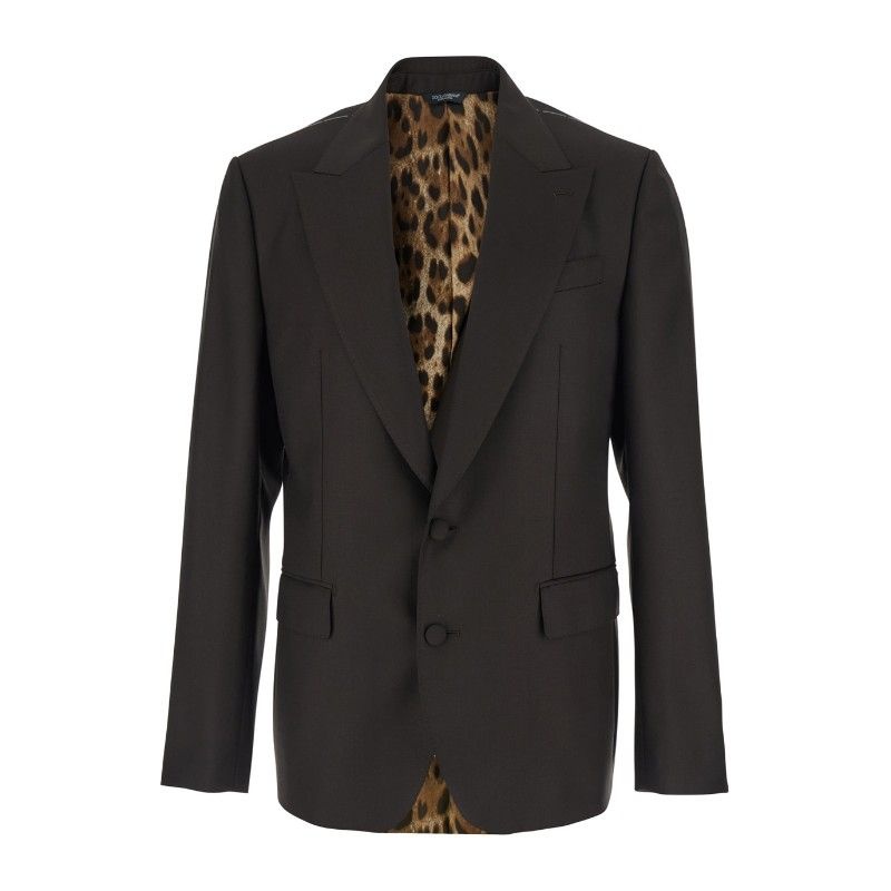 DOLCE & GABBANA 돌체앤가바나 브라운 울 싱글브레스트 피크 라펠 재킷 G2TV4T FU269M0682