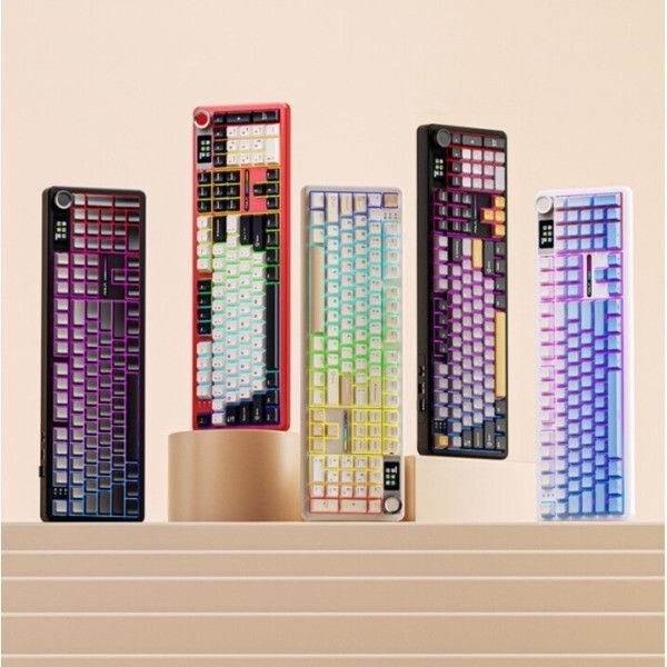 Aula Aula 독거미 F108 pro 유무선 기계식 키보드 풀배열 핫스왑 블루투스 8000mAh 2.4G RGB