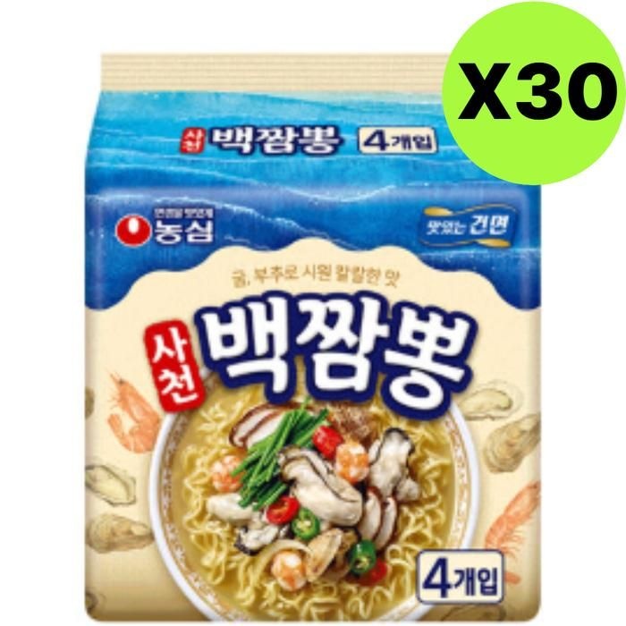 농심 농심 사천 백짬뽕 굴짬뽕 봉지라면 멀티 대량 4입 X30