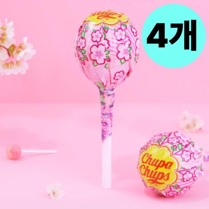 농심 농심 츄파춥스 미니 메가 벚꽃 막대사탕 꽃다발 4개