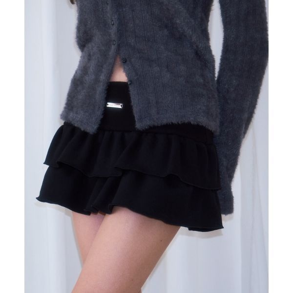 12월 3일 배송 ROSEFRANTZ Cancan Sweat Mini Skirt Black 774487
