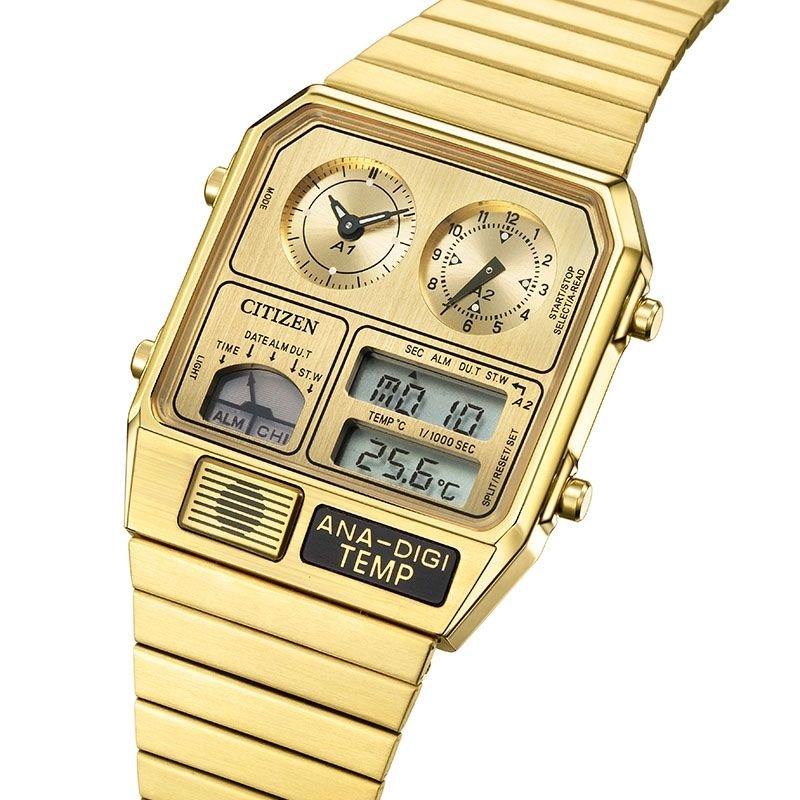 [해외] 시티즌 레코드 라벨 아나디지템프 JG2103-56P 메탈 밴드 시계