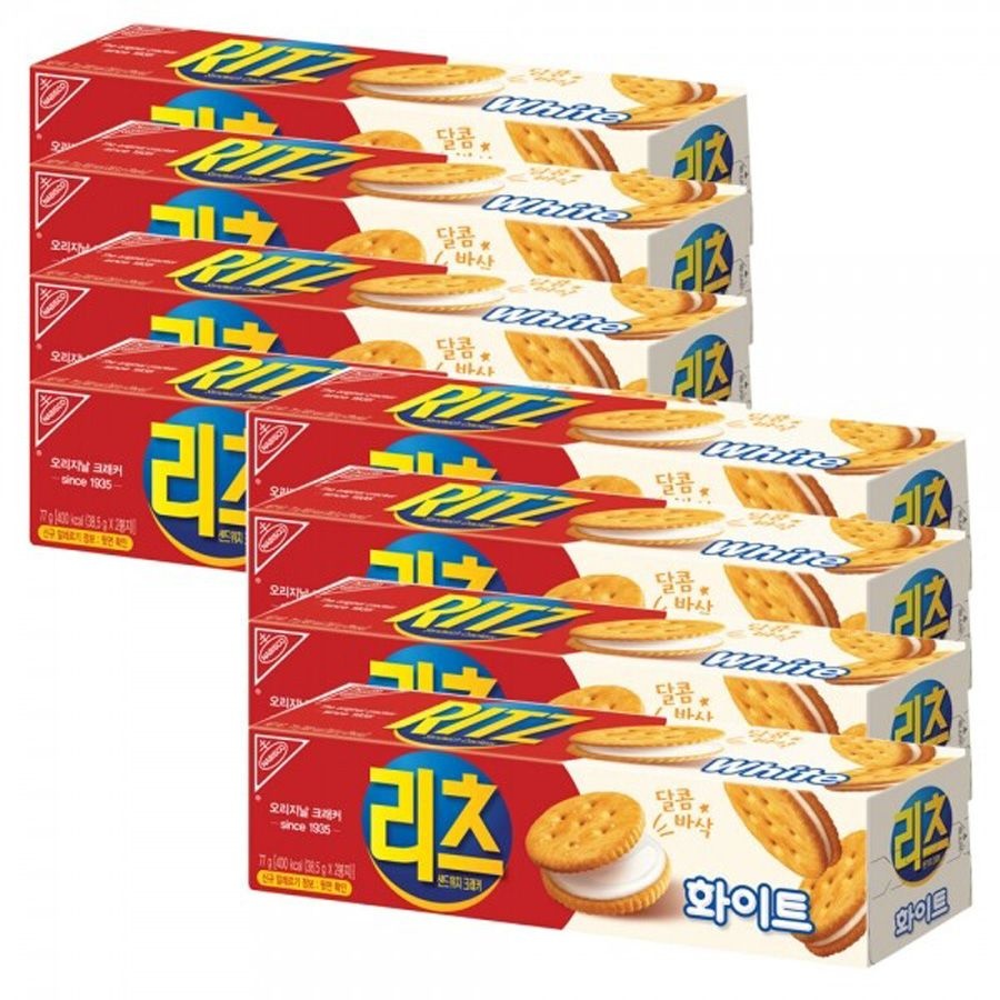 [온누리7%혜택][리츠] 샌드위치 크래커 화이트 77g x8개입/쿠키