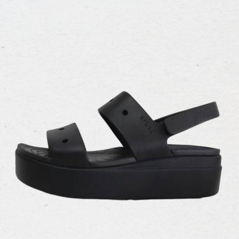 크록스 CROCS 브루클린 포유 로우 웨지 힐 여성 통굽 샌들 슬리퍼 블랙 (210676-001) 38003