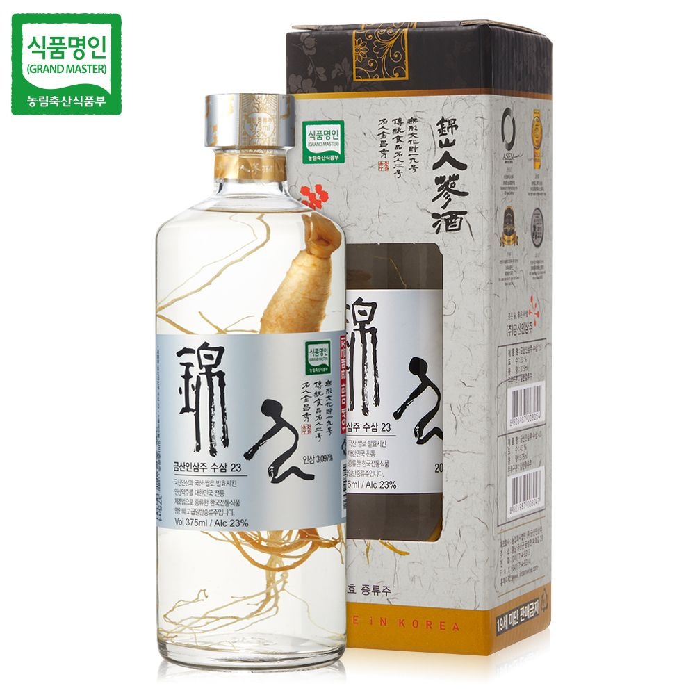김창수 명인 금산인삼주 수삼 23도 375ml
