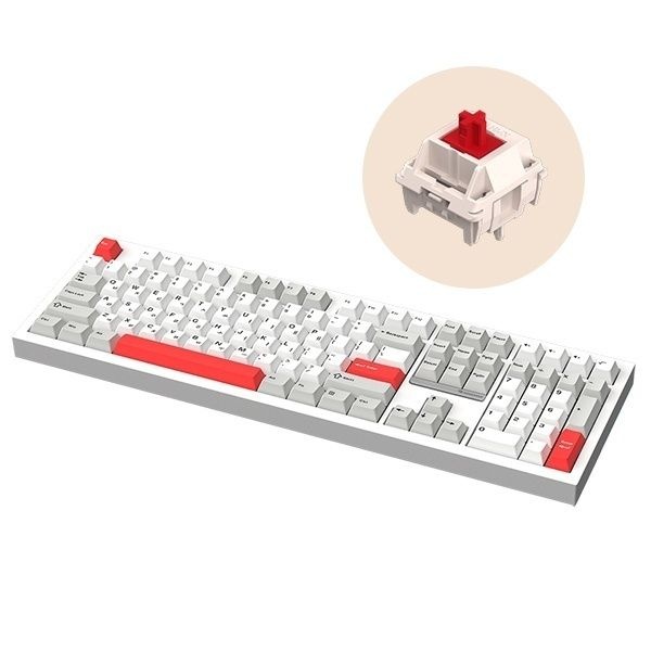 GEEKSTAR 유,무선, 블루투스 기계식 키보드, GKG108R HMX 선셋 화이트