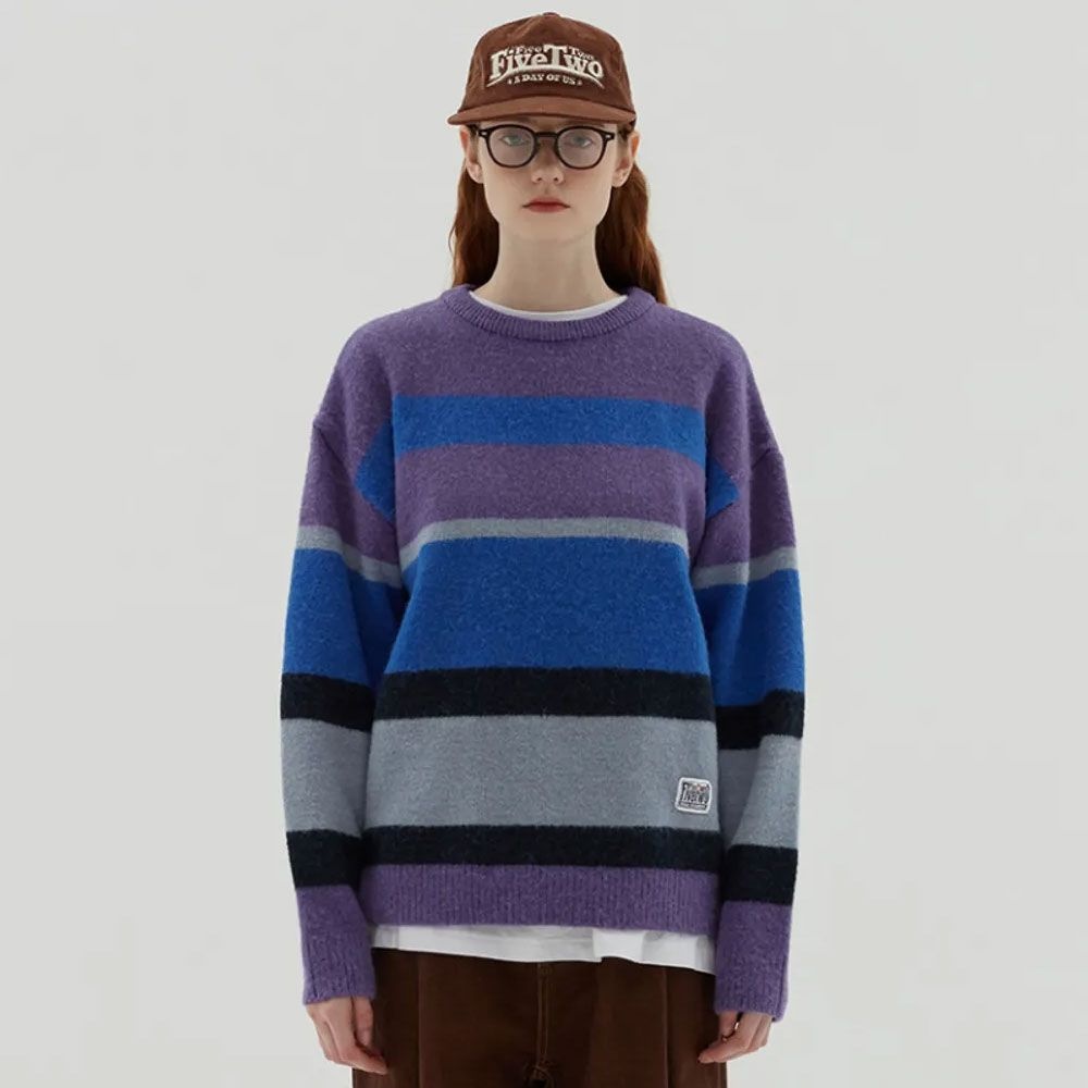 COLOR LAYERING MOHAIR BLEND SWEATER [PURPLE] 704451