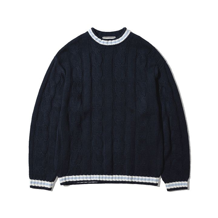 FIVETWO STAMP CABLE SWEATER NAVY 535269