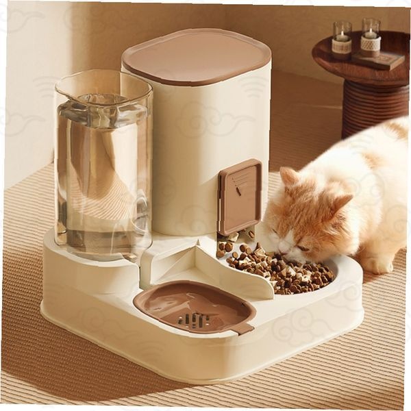 반려동물 자동급식기 물통 사료통 일체형 급수대 고양이 강아지 펫용품