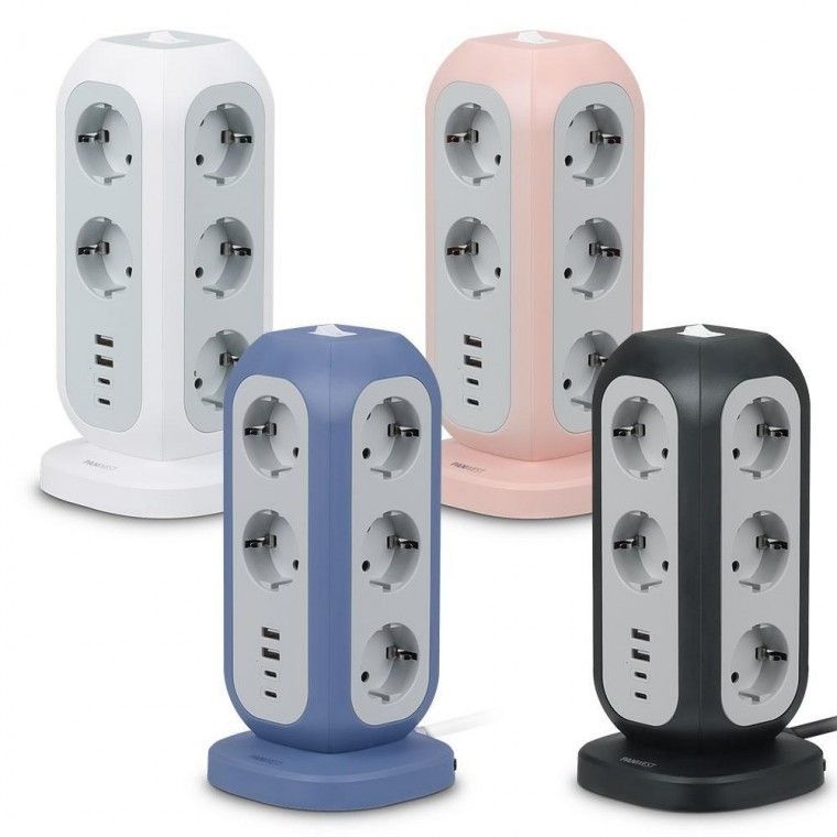 팬웨스트 큐브 USB 타워형 고용량 파워 멀티탭 디자인 인테리어 멀티 콘센트 릴선