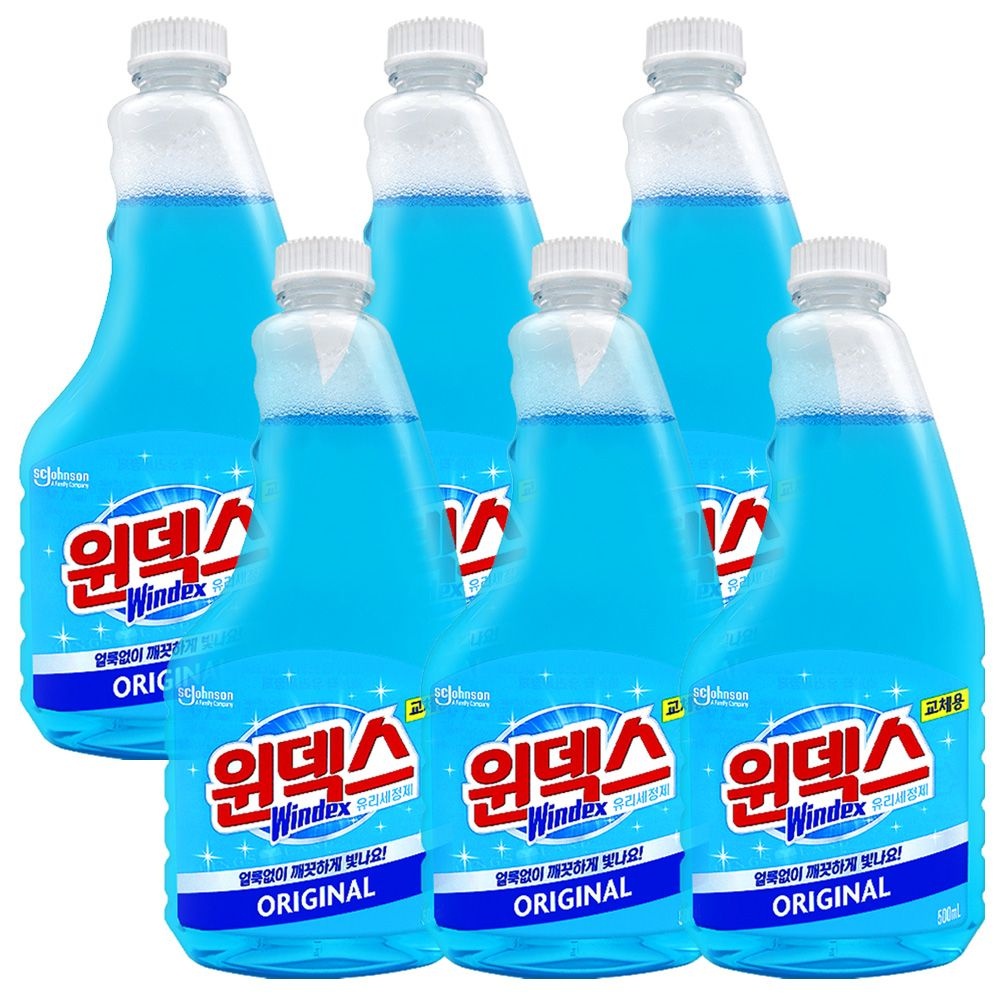 윈덱스 유리세정제 리필 500ml 6개