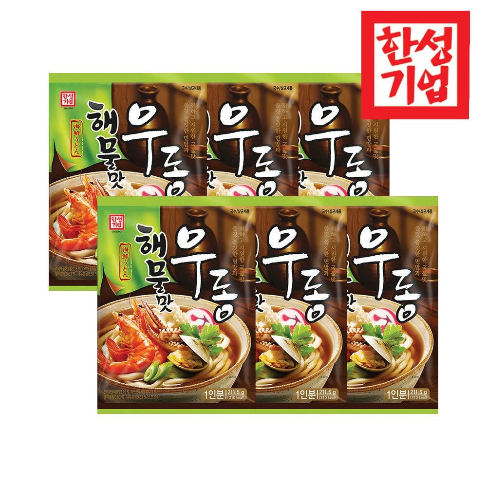 한성기업 해물맛 우동 1인분 211.5g X 6개