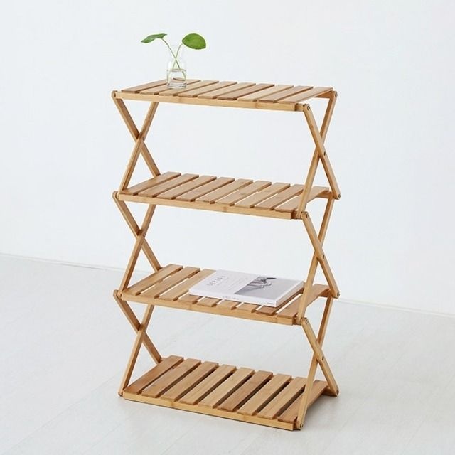 JAWAL 선반 600 넓은 4단 대나무 0262.8576 당일발송