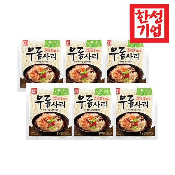 한성기업 우동사리 1인분 200g X 6개