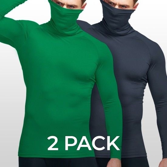 TESLA  애슬리오 사계절 언더레이어 안면마스크 터틀넥 티셔츠 2팩 AO-BTL47_F