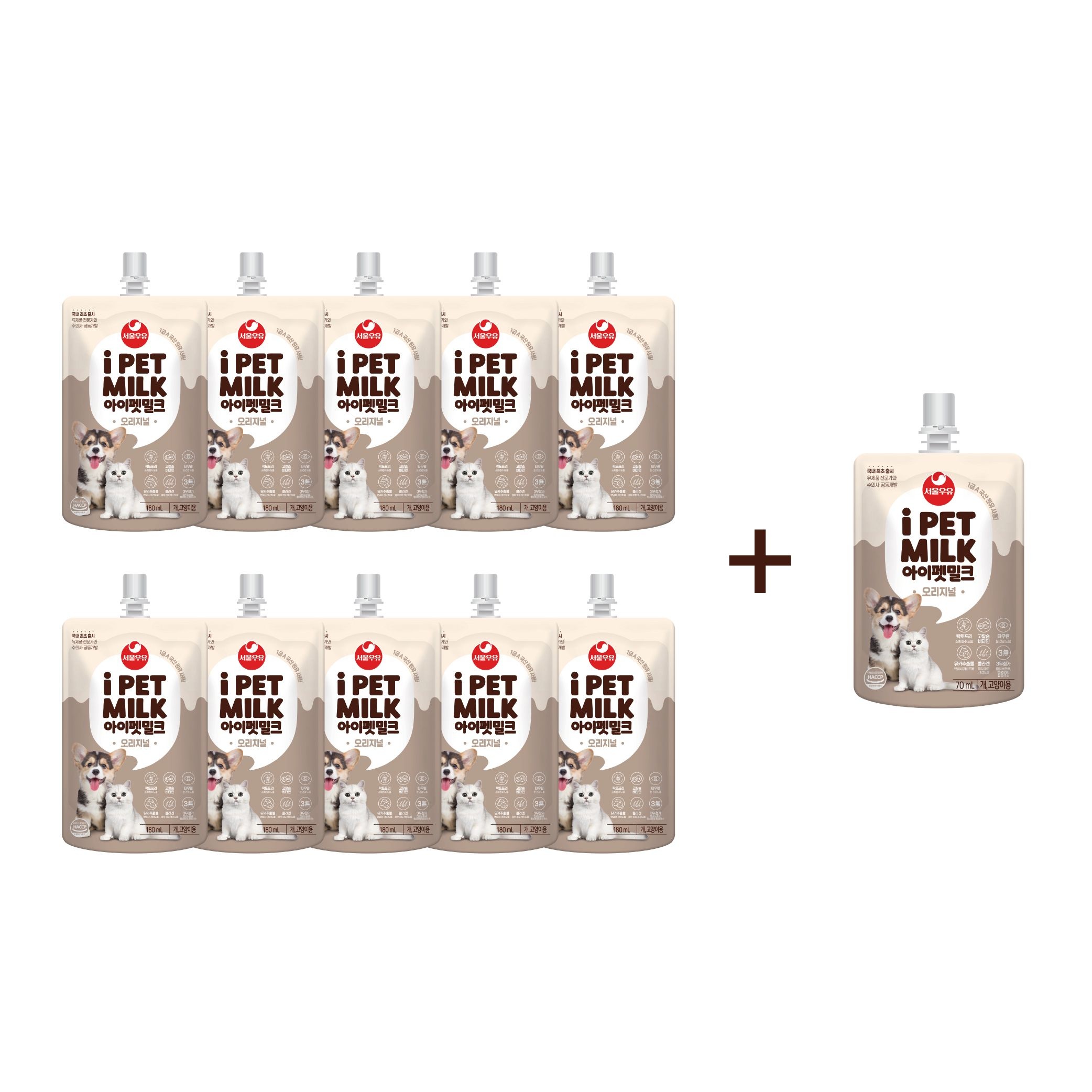 아이펫밀크 서울우유 아이펫밀크 180ml 10개+70ml 1개(증정)