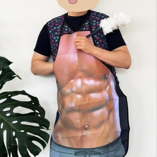[마이모노샵] 테토남 근육 몸짱 앞치마 신혼부부 웃긴선물 미술용품
