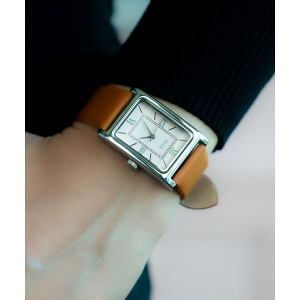 PAUL VICE 오드리 여성 직사각형 가죽시계 - 페일핑크 브라운 PV1105PB 126602