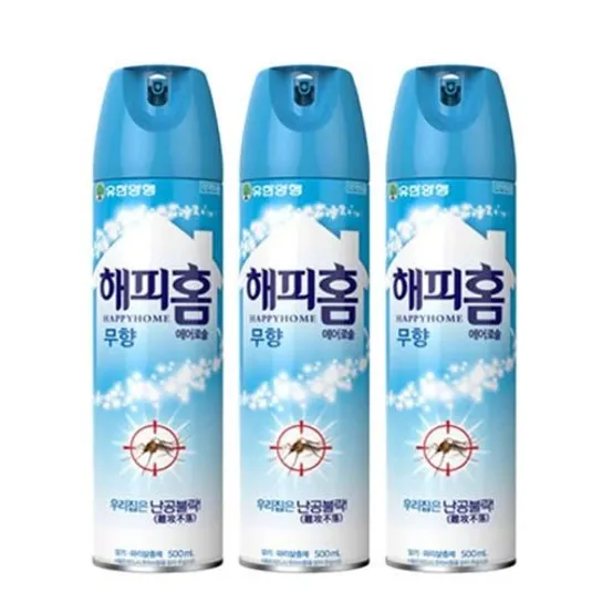 해피홈 에어로졸 무향 3개 날파리 모기 박멸