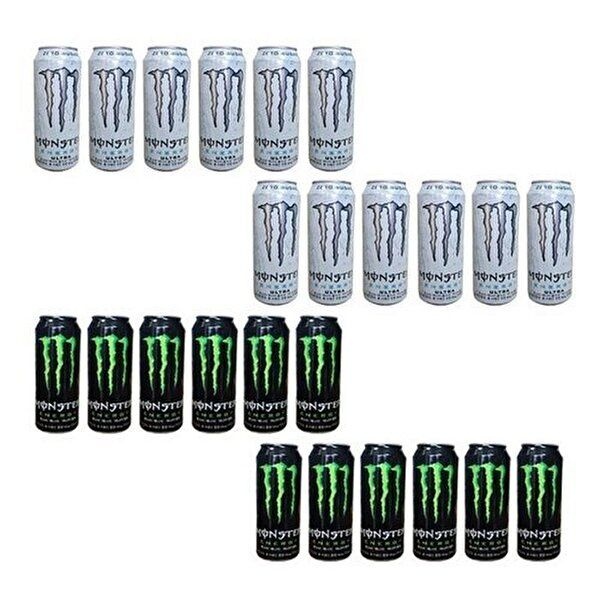 [셀러허브 식품]무료배송 몬스터 에너지음료 오리지날(그린) 울트라(흰색) 반반 500ml 24개