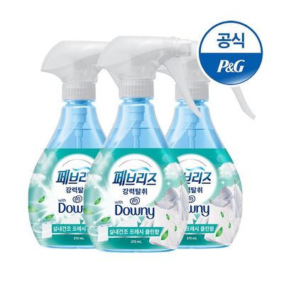 (~10/31 리뷰 1,500P) 페브리즈 섬유탈취제 용기형 다우니실내건조 향 370ml 3개