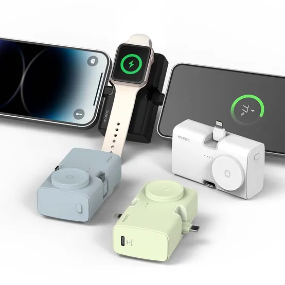 큐잉 4IN1 8핀 C타입 도킹형 애플워치 멀티 보조배터리 5000mAh