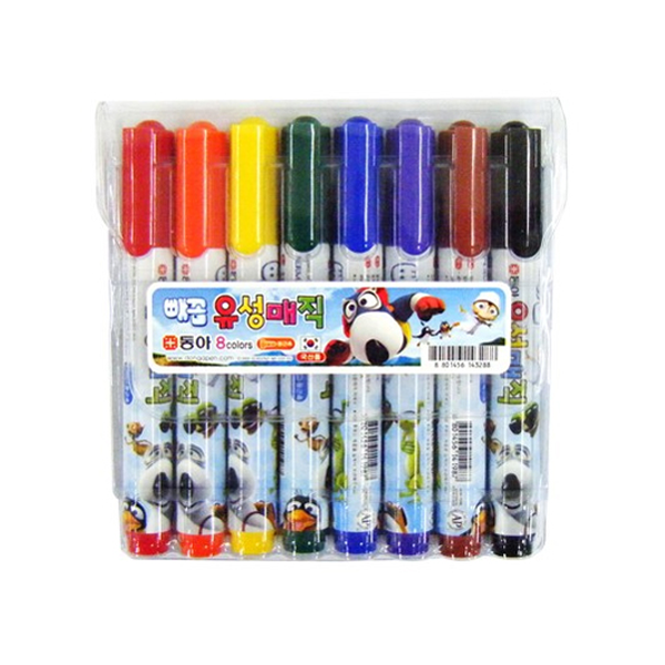 알파 알파 [보리보리]유성매직8색빼꼼 (캐릭터 임의 변경 가능)