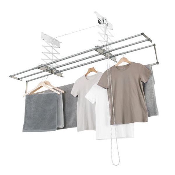 웰렉스 천장빨래건조대 아파트 베란다 천정 길이조절 반자동 슬라이드봉 4봉 CH4190