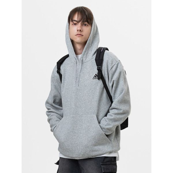 아디다스 [아디다스] 에센셜 플리스 후드 티셔츠 그레이(AD-HD2)
