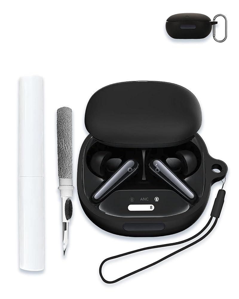 WUNIAK [해외] Anker의 Soundcore Liberty 4 Pro 케이스 노이즈 캔슬링 무선 이어버드 WUNIAK 부드러운 실리콘 보호 휴대용 긁힘 쉘 클리너