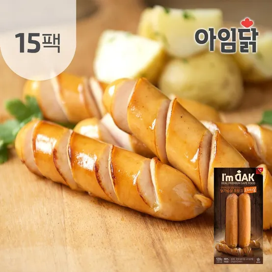 정통 독일식 프랑크 닭가슴살 오리지널 소시지 120g 15팩