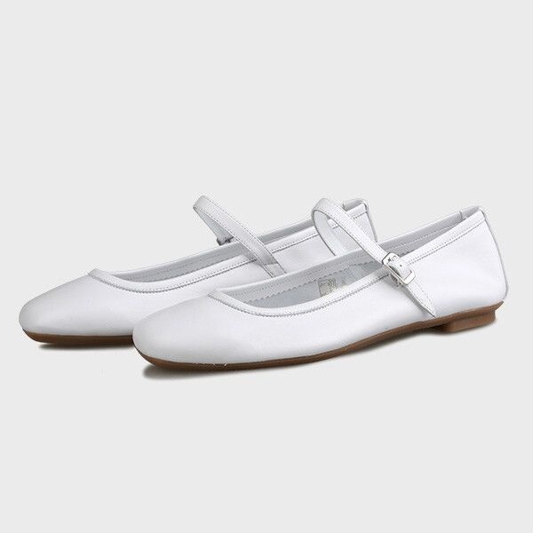 [흐꺙] [미세하자]  HONOR 메리제인 발레리나 플랫 슈즈 여성 가죽 로퍼 단화 HO_TT-09756-BLA_A