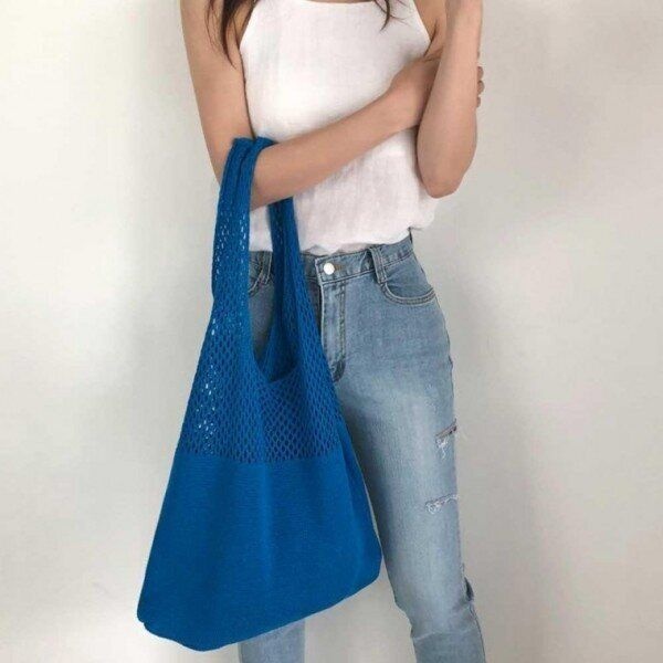 [모노무드] MNO 메쉬백 직장인 여름 에코 가방 숄더백 해변가 코디 매쉬백 중저가 여성 여름에코백