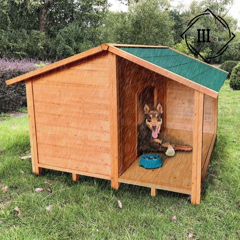 튼튼한 야외 원목 강아지 개집 방수 지붕 대형견 하우스, image size:1000x1000