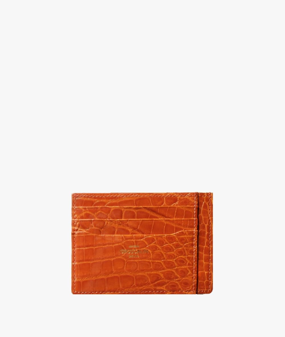 그로칼랭 악어가죽 카드지갑 Card Holder Crocodile Leather (9slot) / Orange 오렌지