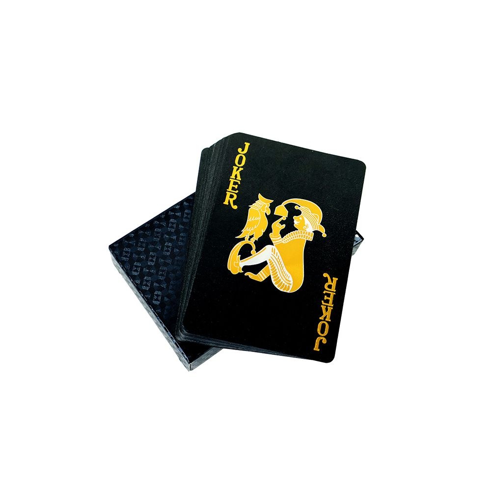 BIGHAPPY 고급 블랙 포커카드 플라스틱 홀덤 카지노 보드게임 휴대용