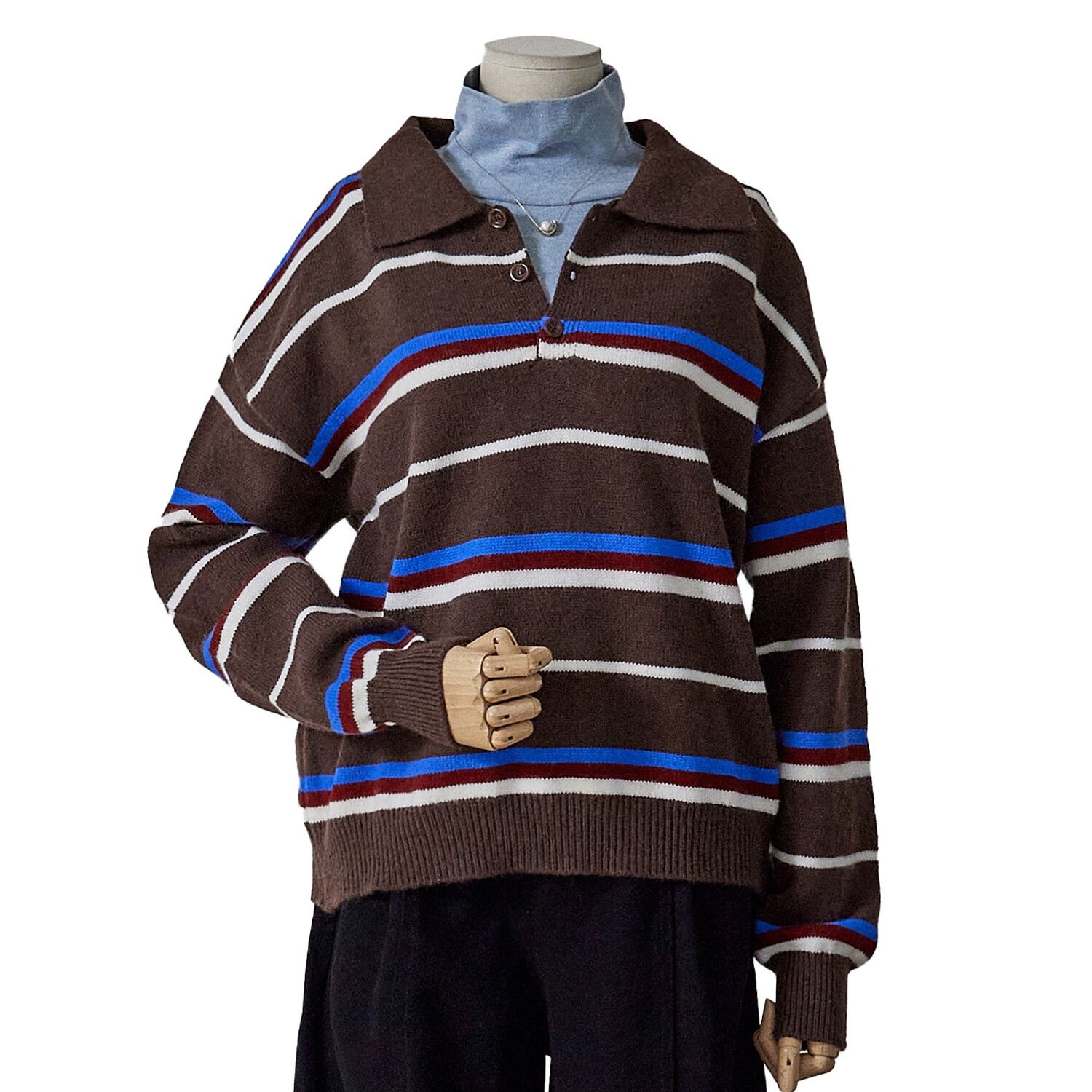 포커 포커스 [모다아울렛][포커스]줄무늬카라니트 FW5J3KT3098 전주김제점