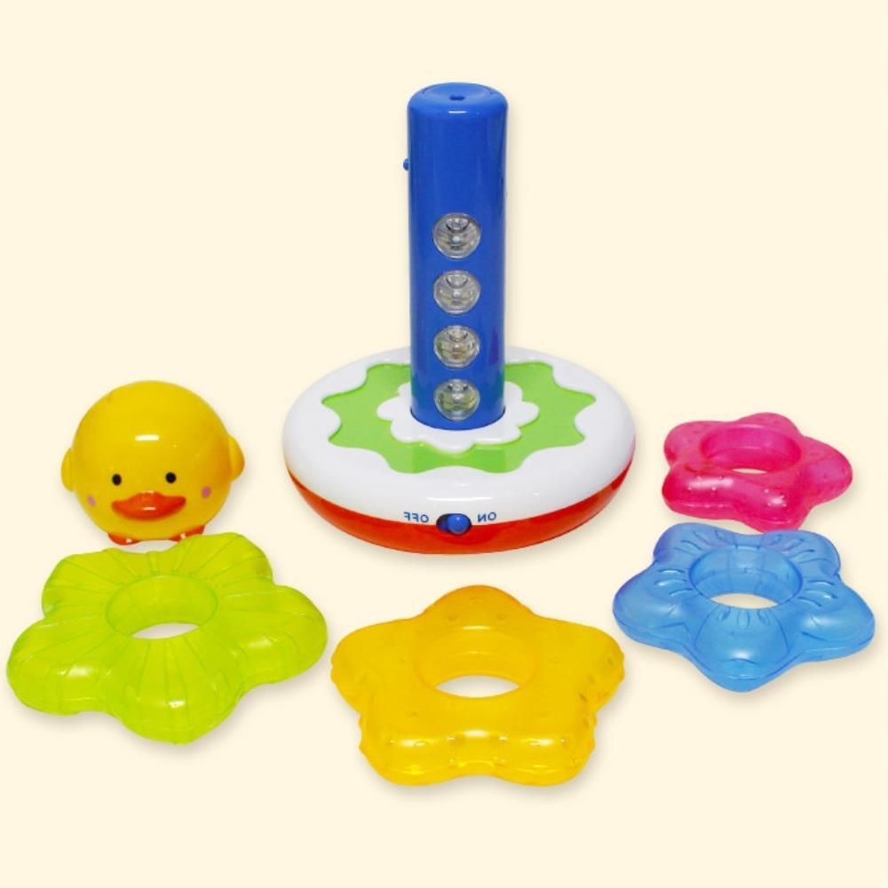 재밌는 소리 반짝불빛 고리끼우기장난감 단체선물 돌아기