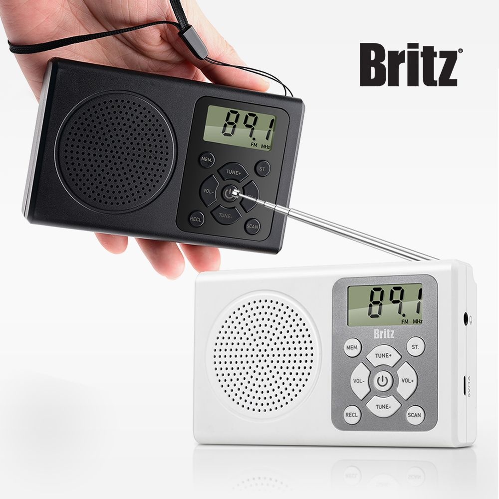 [오늘출발] 브리츠 BZ-R120 휴대용 유무선 FM 효도 미니 소형 라디오 C타입 AUX단자 디지털시계 BZR120
