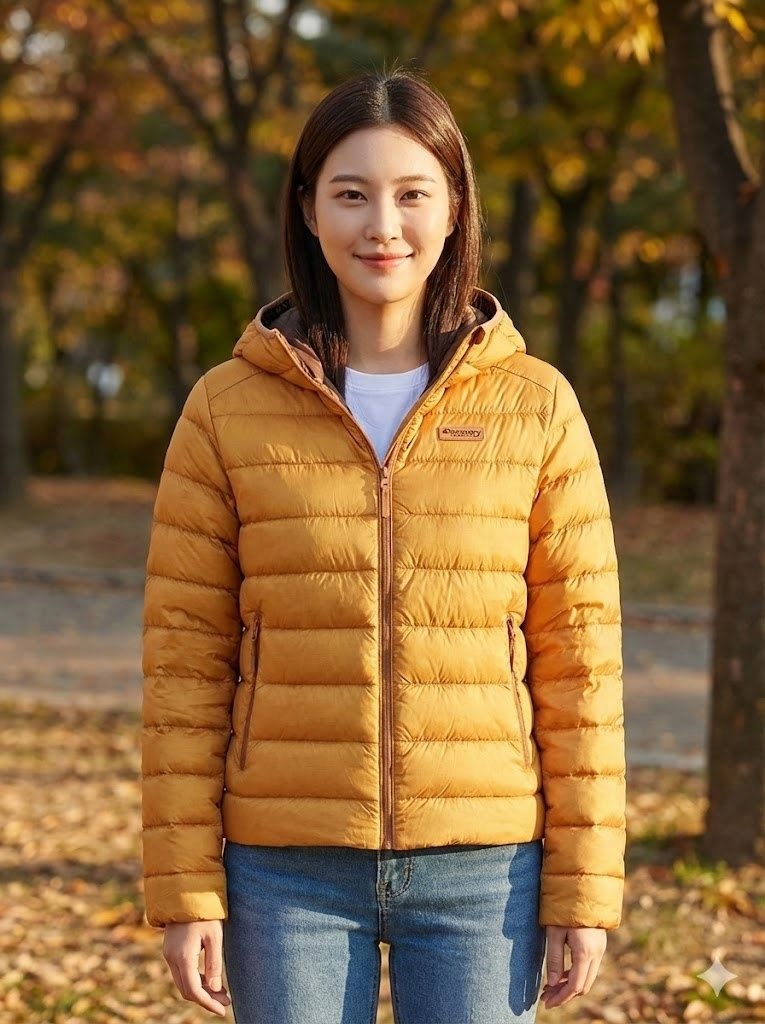 discoveryexpedition 여성 올버트 후드 구스다운 경량패딩 (ORANGE)