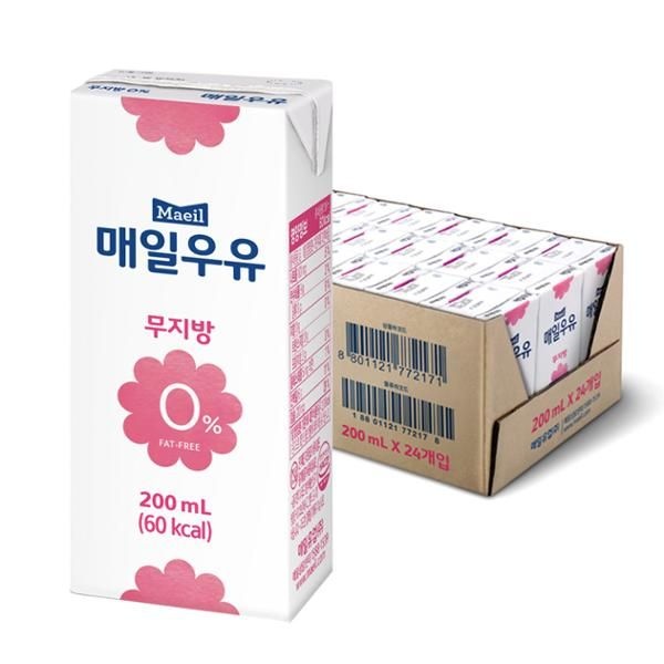 매일 [보리보리]매일 멸균우유 무지방 0  200ml 24팩