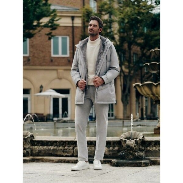 갤럭시 [갤럭시] NEW LUX 다운 무통 후드 아우터 - 라이트 그레이 (GA4X38P022)