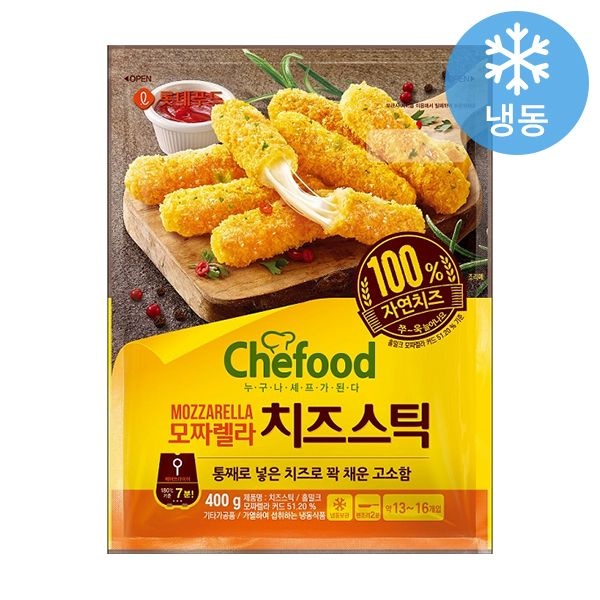 롯데햄 롯데 쉐푸드 모짜렐라 치즈스틱 400g