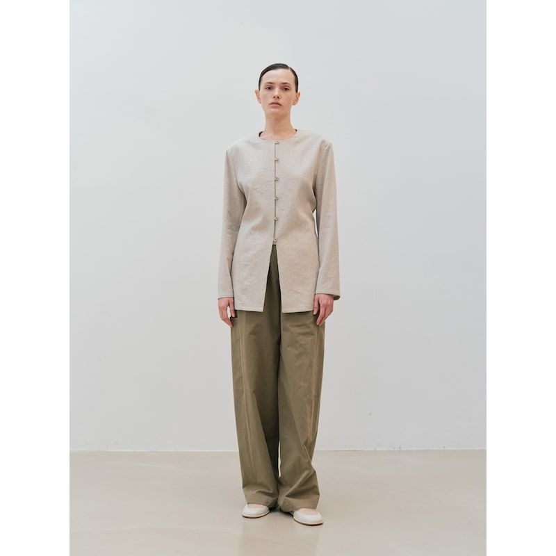 Moia Round Button Jacket - Beige 657933