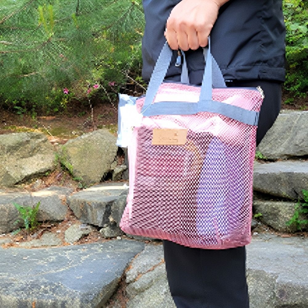 물빠지는 망사가방 핑크색 메쉬 팩 에코 트렁크 파우치 코튼 가방 여행 냉장고 수납 쇼핑