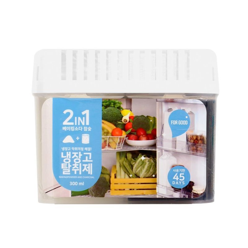 (주)퍼굿 2 IN 1 냉장고 탈취제 300ml 베이킹소다 참숯